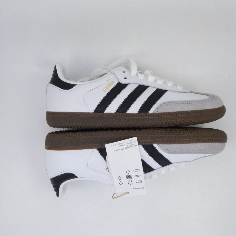 adidas Originals Women's US 5 Samba OG Trainers Youth 4 White/Black B75806 - Picture 5 of 10